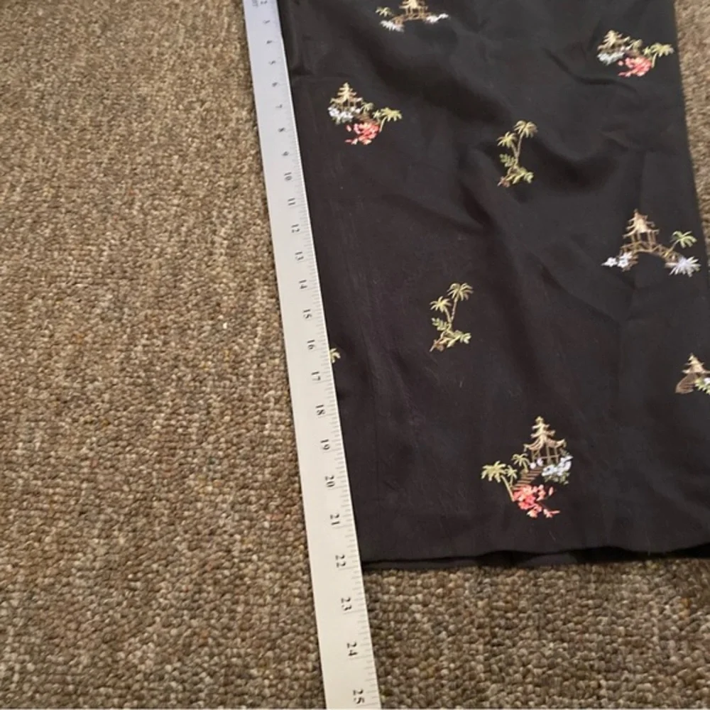 Talbots Black Floral Embroidered Pants - Picture 9 of 11